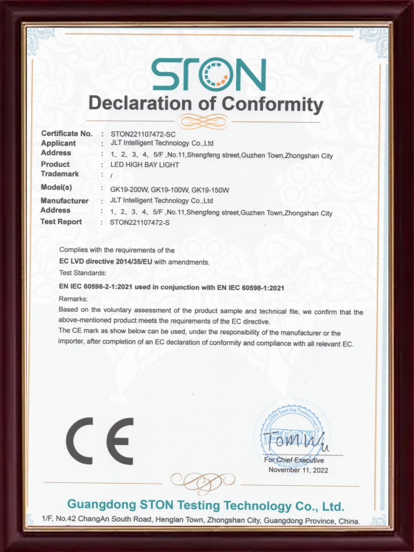 GK19-200W  Certificate