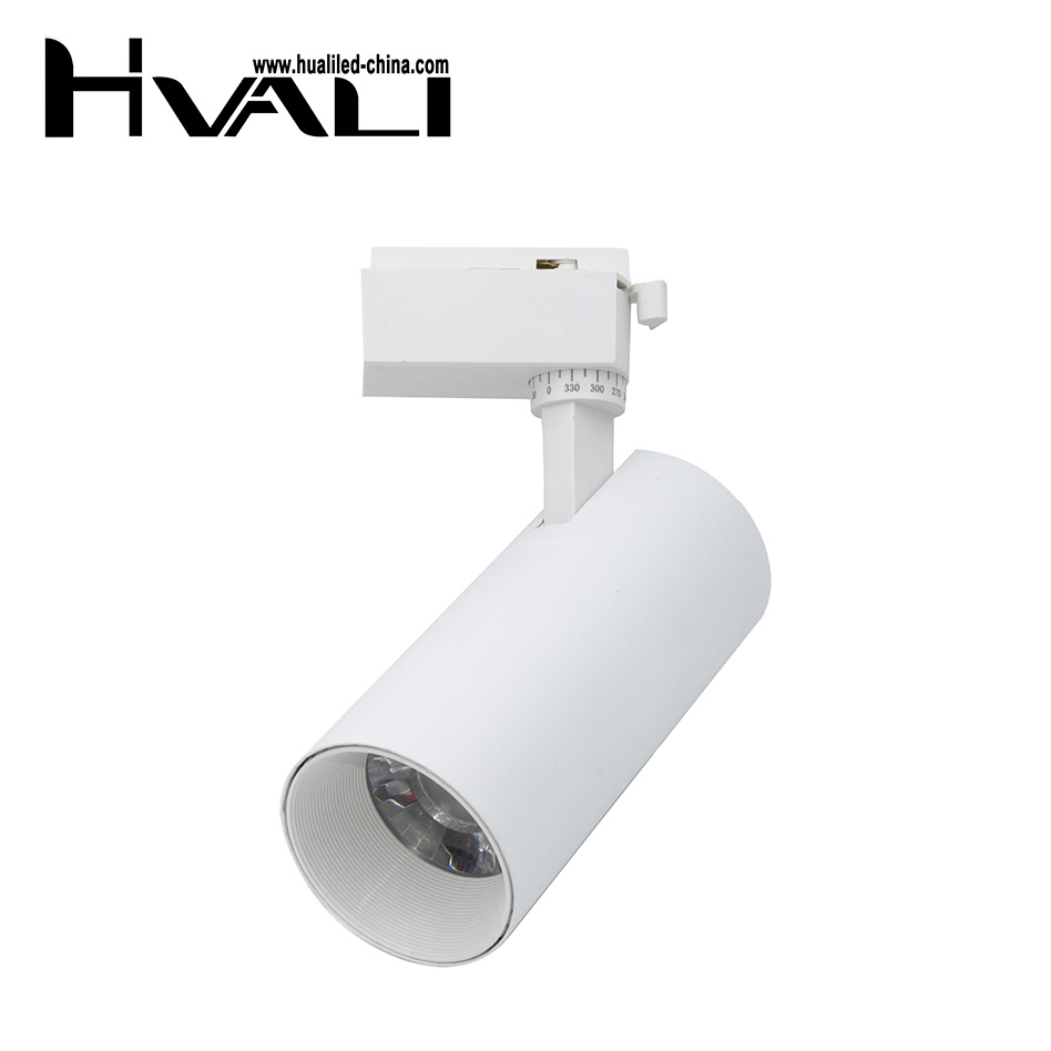 HUA LI Indoor Black White 15W 20W 30W LED rotate adjustable spotlight COB led commercial tracklight.