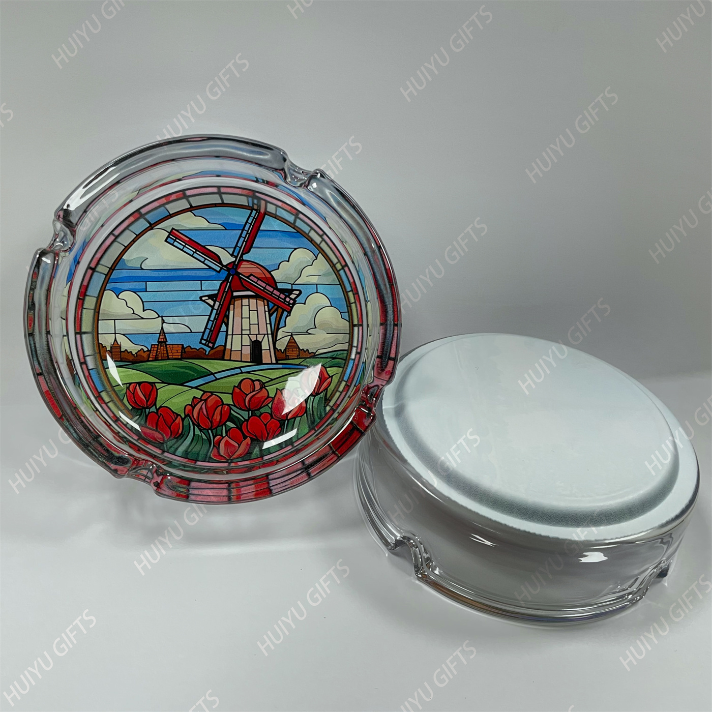 Inkjet Windmill Glass Ashtray