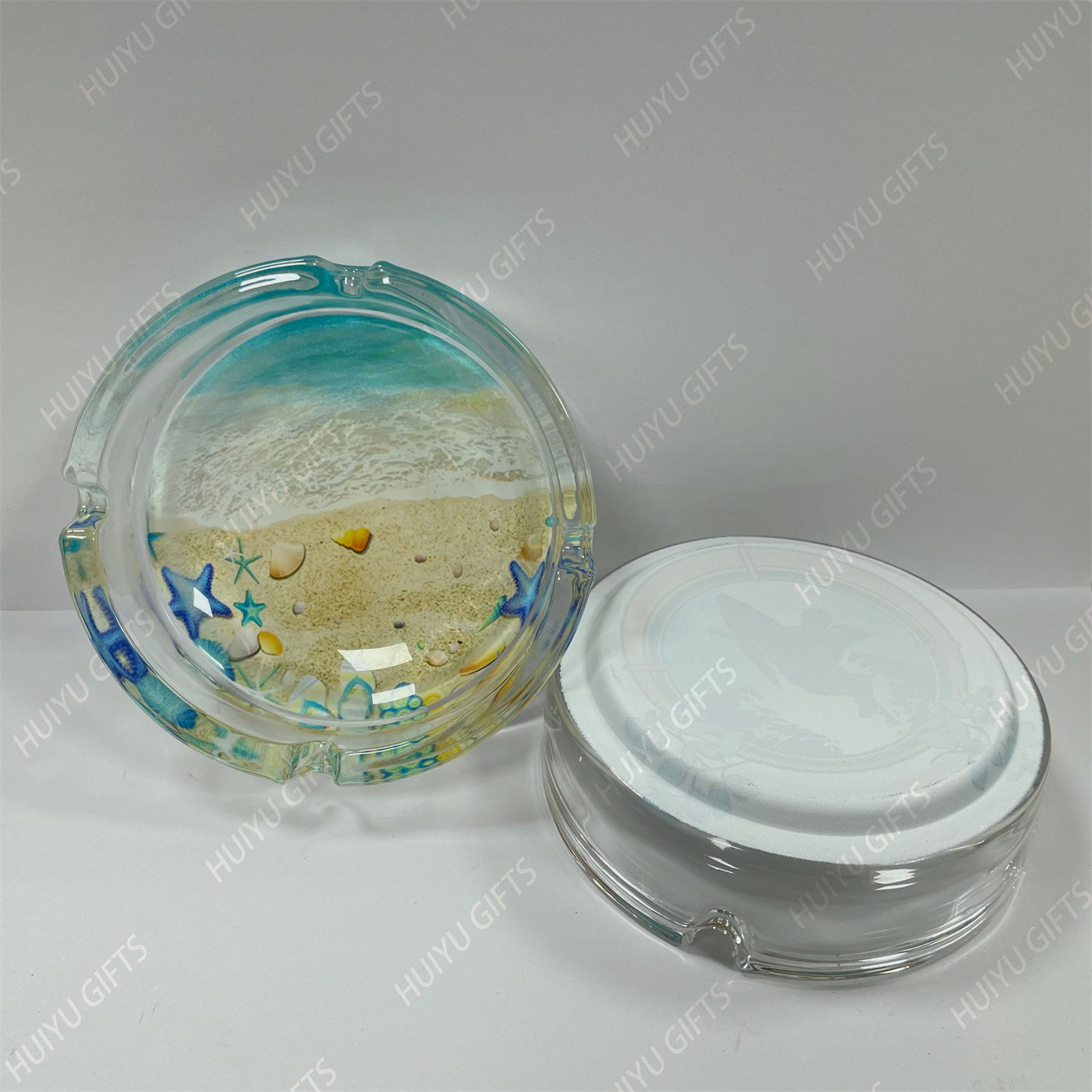Inkjet Ocean Elements Glass Ashtray