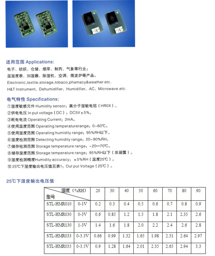 電阻型溫濕度模塊