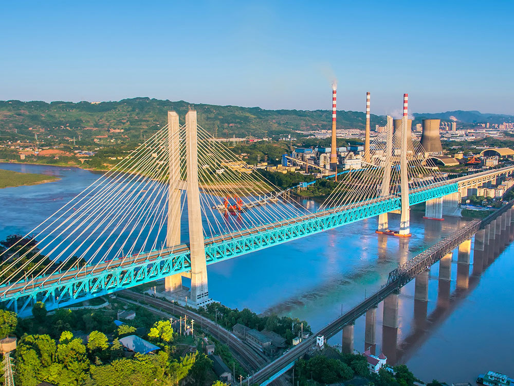 Baishatuo Yangtze River Bridge on Chongqing-Guizhou Railway