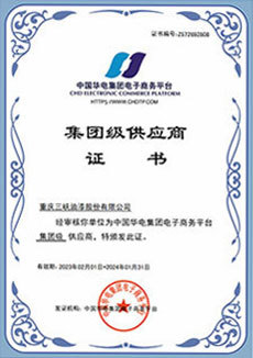 Huadian Group Supplier Certificate