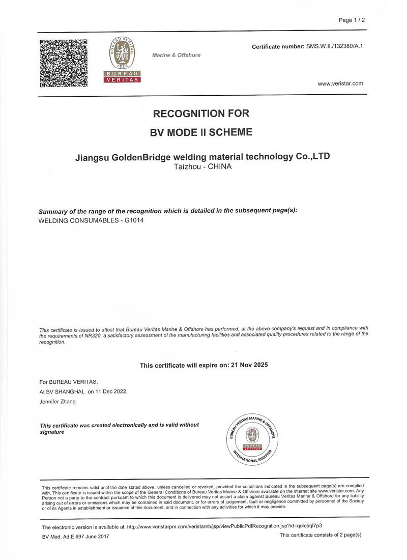Ni-1 Classification Society Certificate