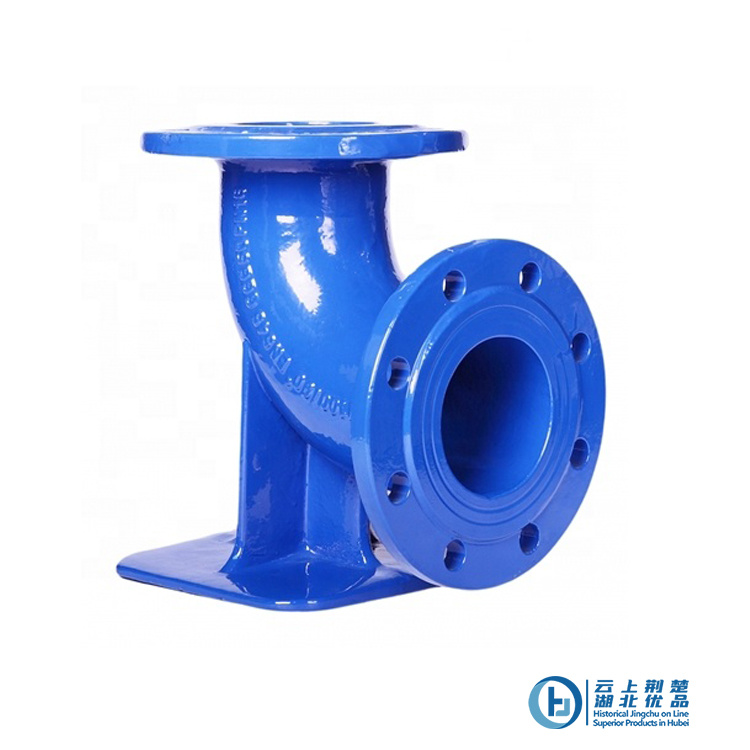 ISO2531 ductile cast iron DI 90 degree double flanged duckfoot bend