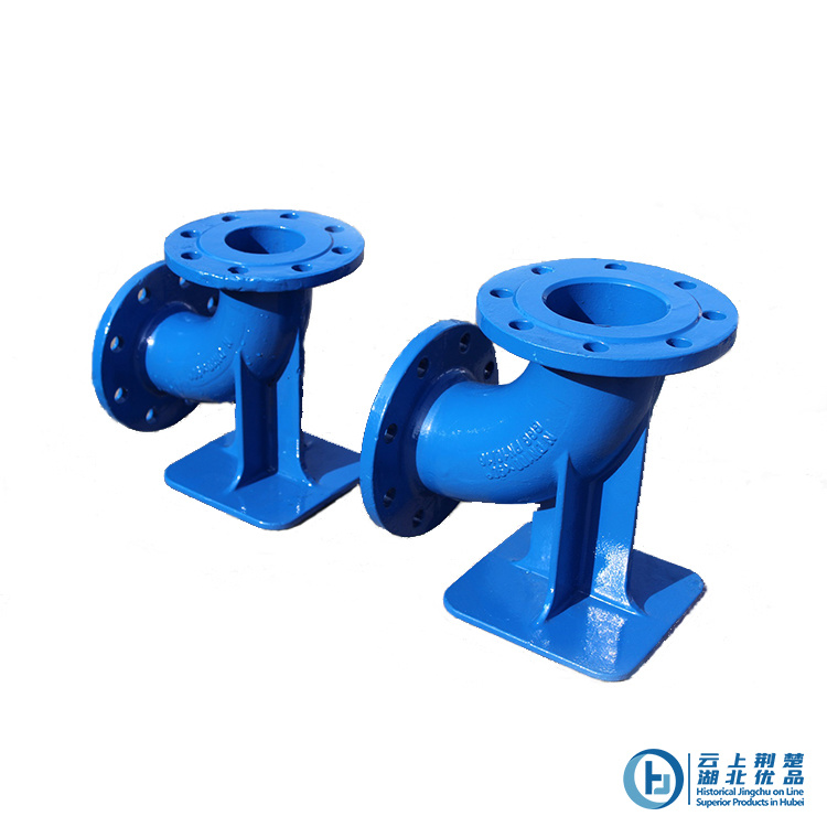 High quality PN10 PN16 Ductile Iron Flanged fittings Elbow 90 Degree Double Duck foot Flanged Bend