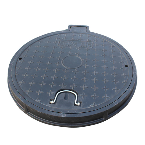 A15 composite resin round manhole cover with pull ring