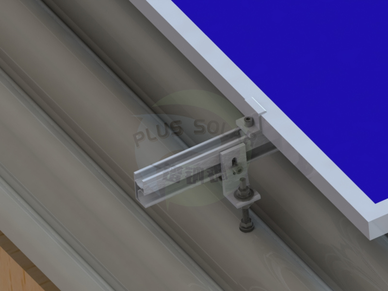 PLUS Solar - Pitched Metal Roof Mounting Tin Roof Structure with L Feet Bracket
