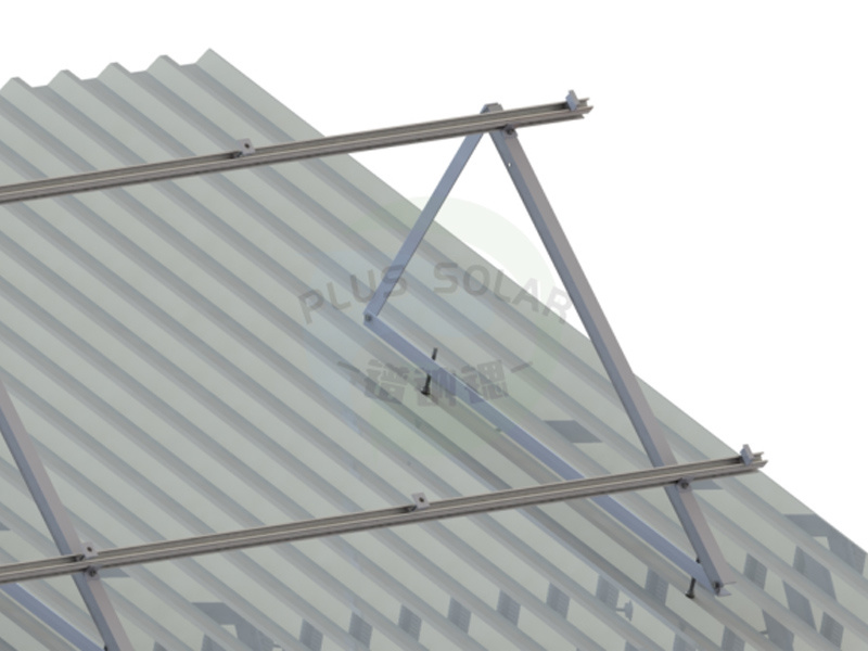 PLUS Solar - Pitched Metal Roof Mounting Standing Seam Roof Structure with Standing Seam Clamp