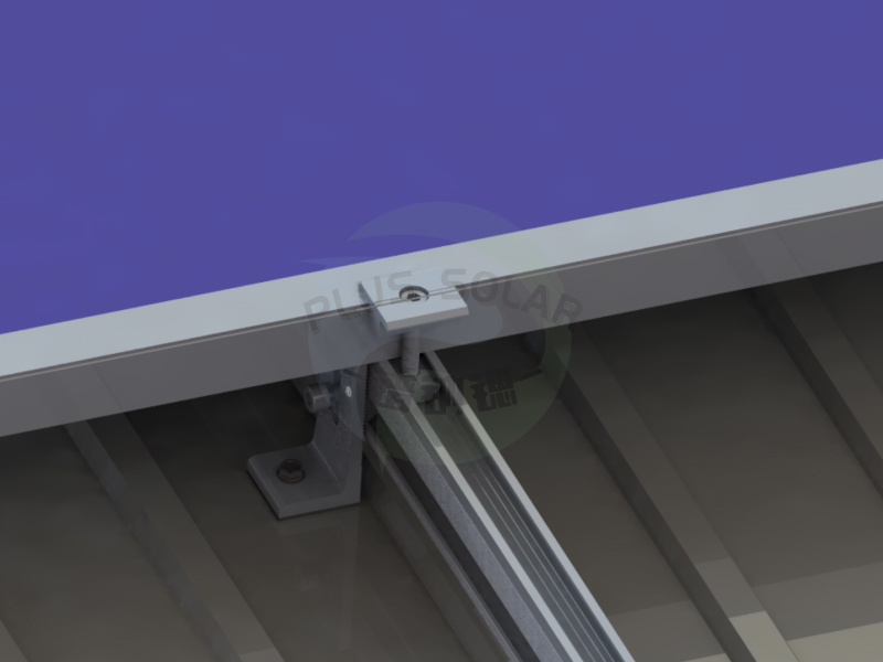 PLUS Solar - Pitched Metal Roof Mounting Tin Roof Structure with L Feet Bracket