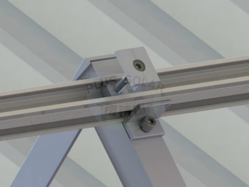 PLUS Solar - Pitched Metal Roof Mounting Standing Seam Roof Structure with Standing Seam Clamp