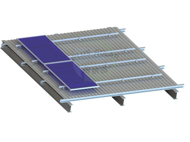 PLUS Solar - Pitched Metal Roof Mounting Tin Roof Structure with L Feet Bracket
