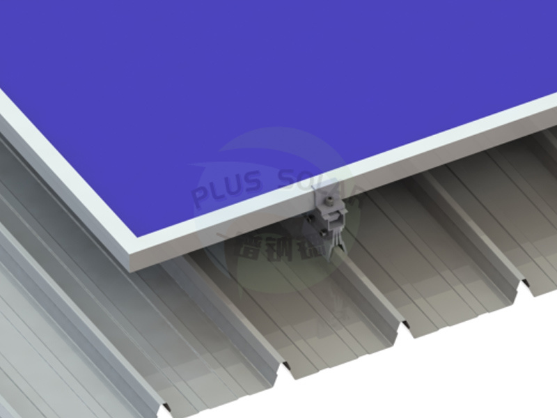 PLUS Solar - Pitched Metal Roof Mounting Standing Seam Roof Structure with Standing Seam Clamp