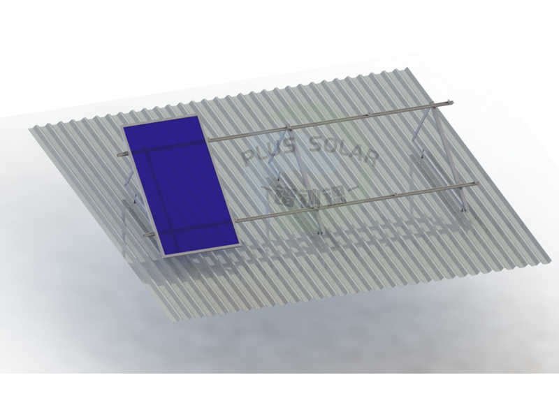 PLUS Solar - Pitched Metal Roof Mounting Standing Seam Roof Structure with Standing Seam Clamp