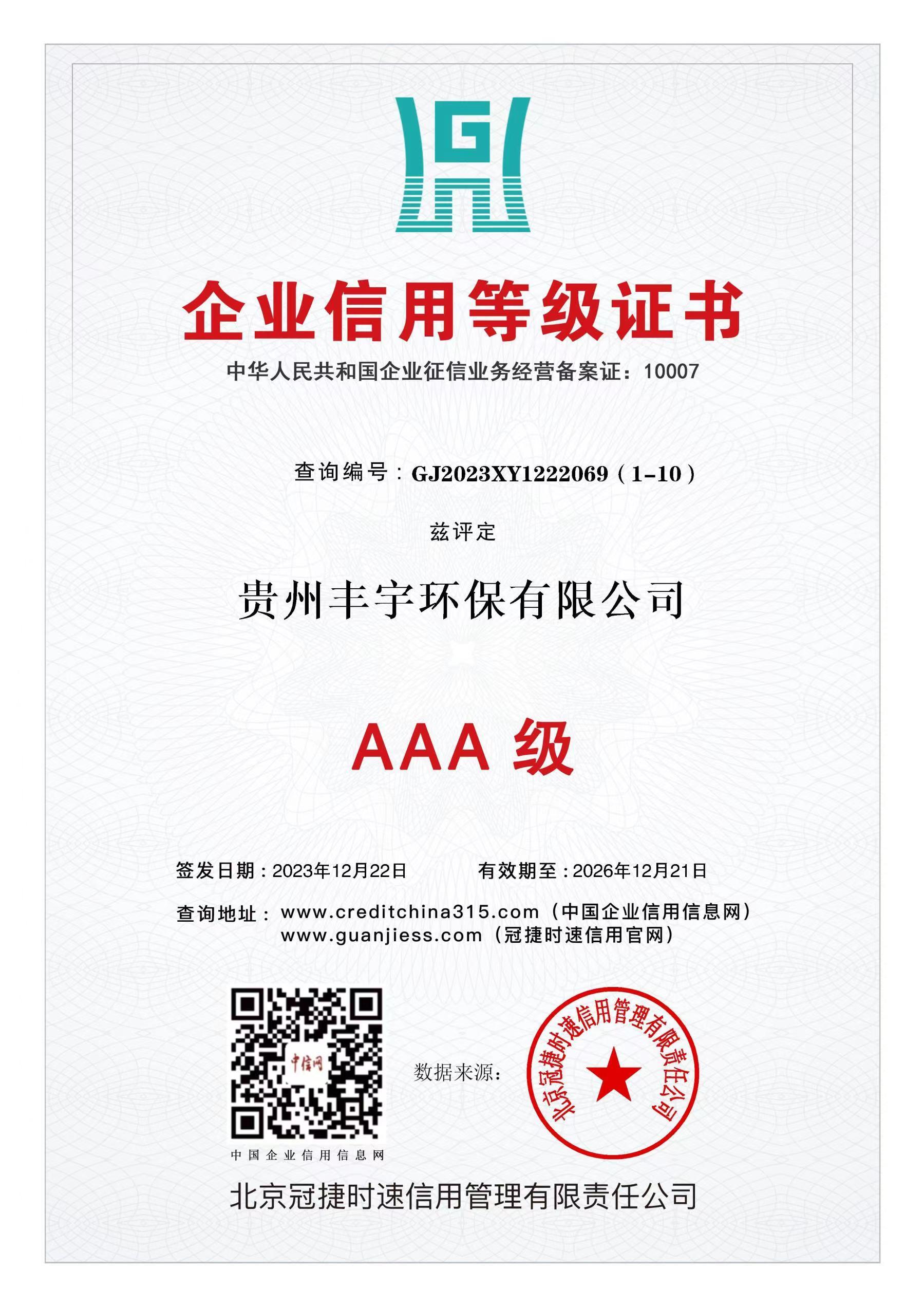 企業(yè)信用等級(jí)證書 企業(yè)信用等級(jí)證書
