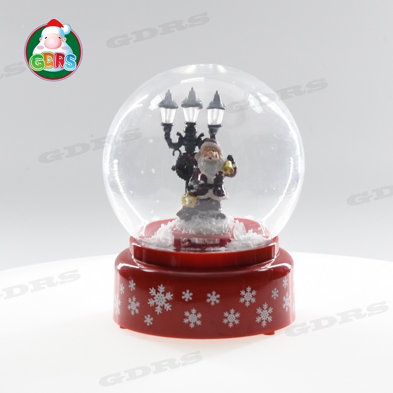 ​8” Red Christmas Musical Snowing Globe，68426P-8N16