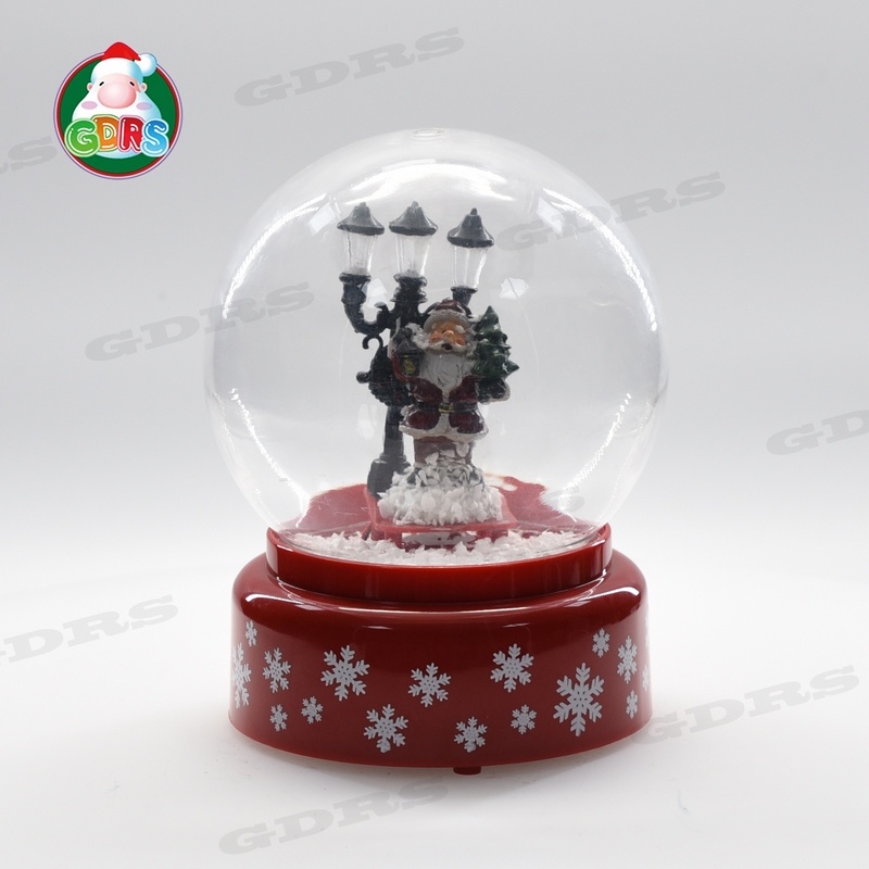 8”red Christmas Musical Snowing Globe ，68426P-8N38