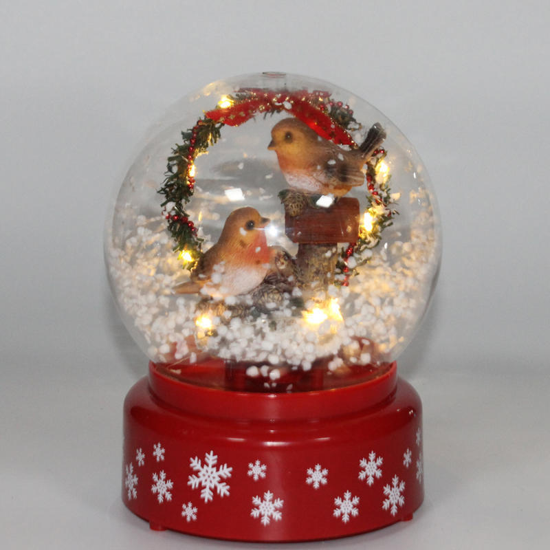 8”red Christmas Musical Snowing Globe ，68426P-8N45