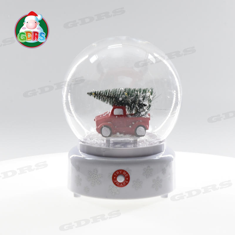 8”white Christmas Musical Snowing Globe，68426P-8N34