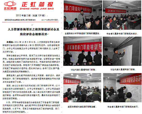 湖南正虹科技发展股份有限公司人力资源管理咨询项目