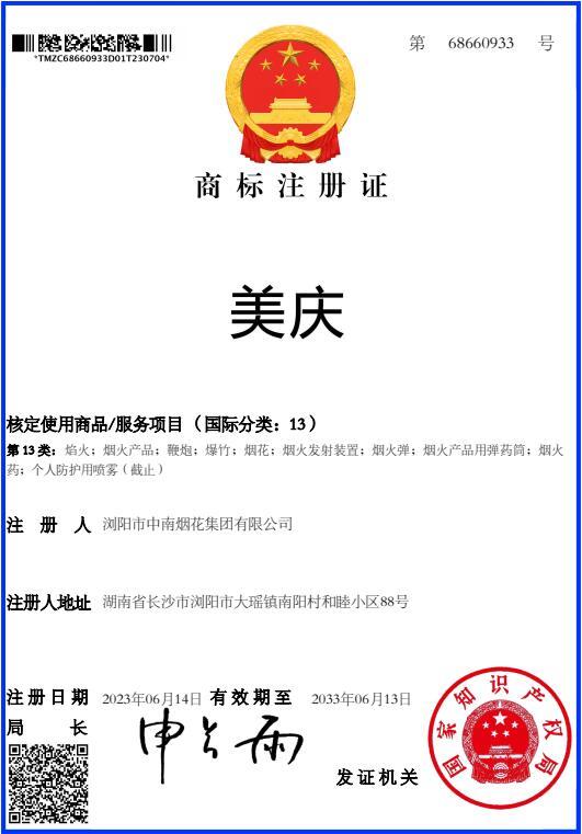 Trademark Registration Certificate