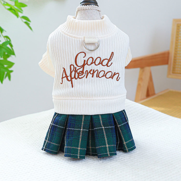 High quality Wholesale embroidered letter ladies good afternoon skirt