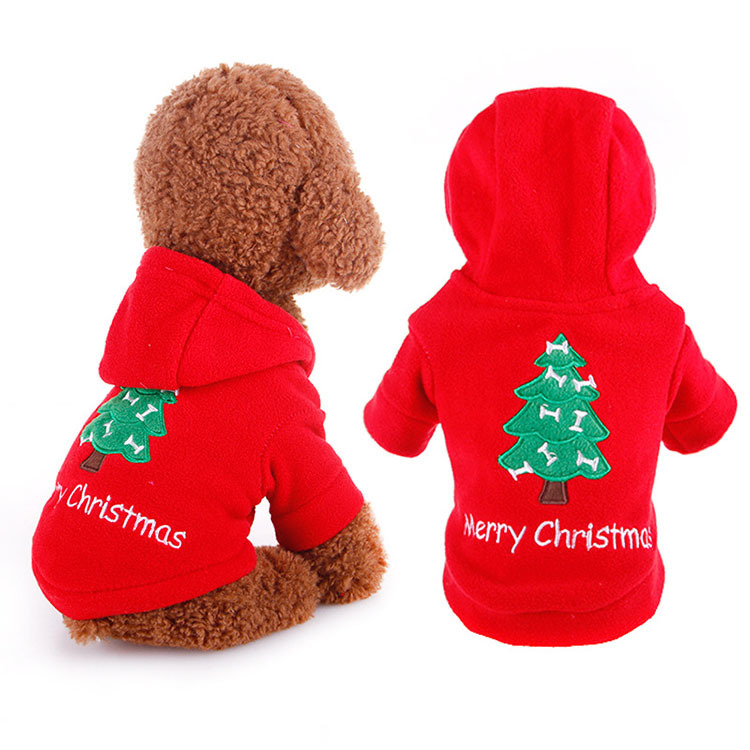 Wholesale red casual cloth for outgoing puppies Teddy pet dog Christmas clothes
