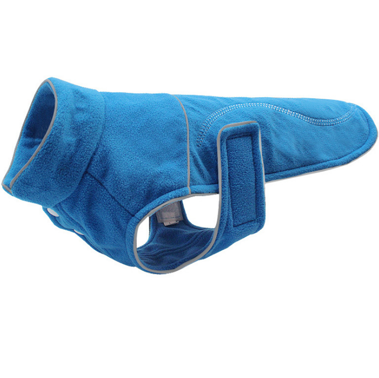 Double layer warm cold proof simple comfortable plus reflective strip dog fleece jackets