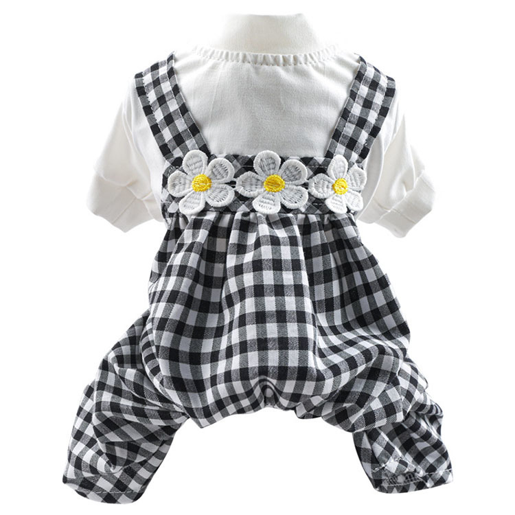 Plumeria Overalls Black and White Check Pants