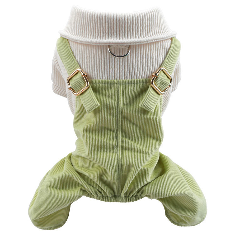 Hot Sale New Dog Apparel Teddy Four legged Corduroy Cuicui Strap Pants