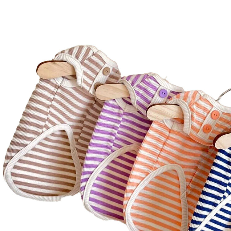 Hot Simple Stripe Spring Summer Dog Teddy Bear Cat Knitted Tank Top