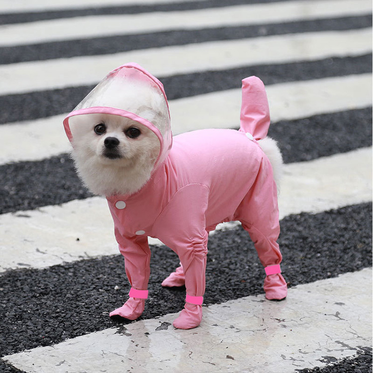 Hot sale all inclusive pet teddy bear dog quadruped waterproof raincoat outdoor supplies