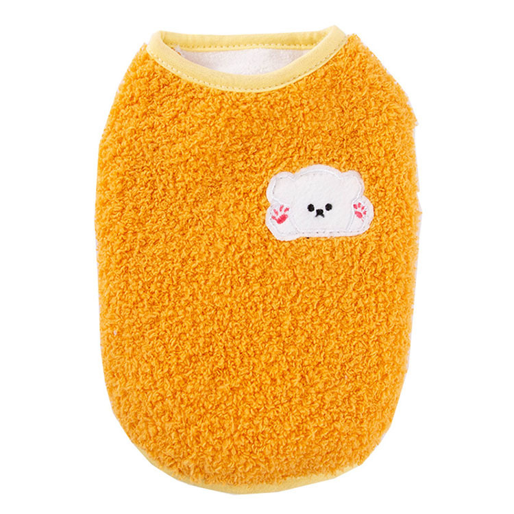 Hot sale Over patch embroidered flannelette cat warm small medium dogs thickened twopiece pet vest