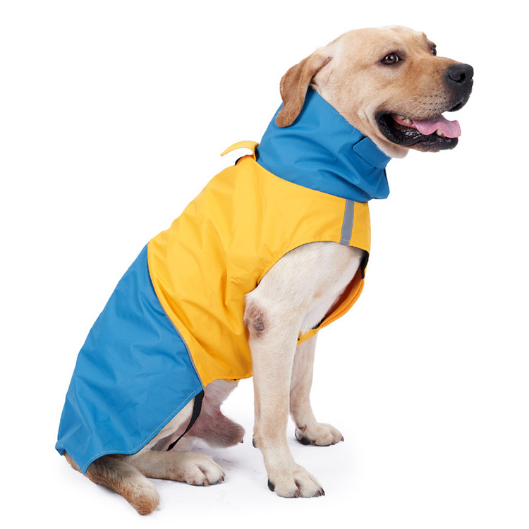 Pet dog jacket color matching waterproof reflective dog waterproof raincoat clothing