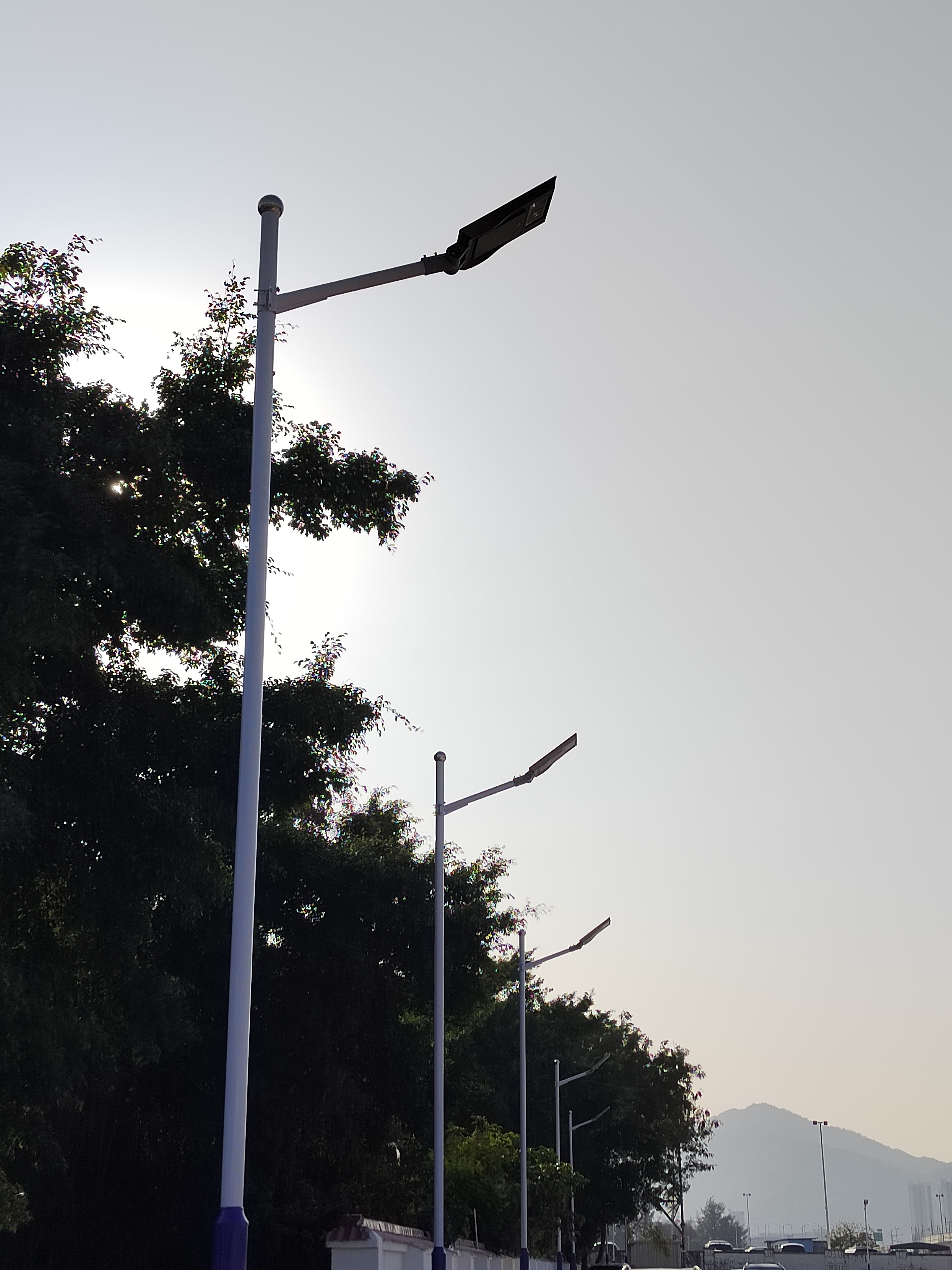 solar street light for a parking lot in Zhuhai
