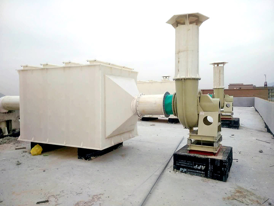 Dry exhaust gas absorption tower
