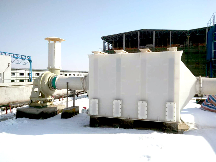 Dry exhaust gas absorption tower