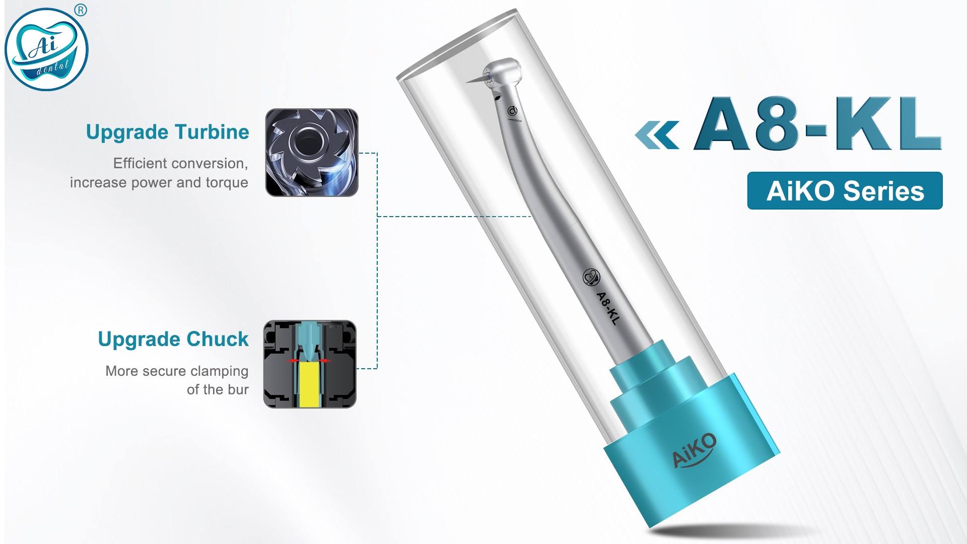 AI DENTAL AiKO Series High-Speed Mini Turbine Handpiece (KaVo Connection) Redefines Minimally Invasive Dentistry Standards