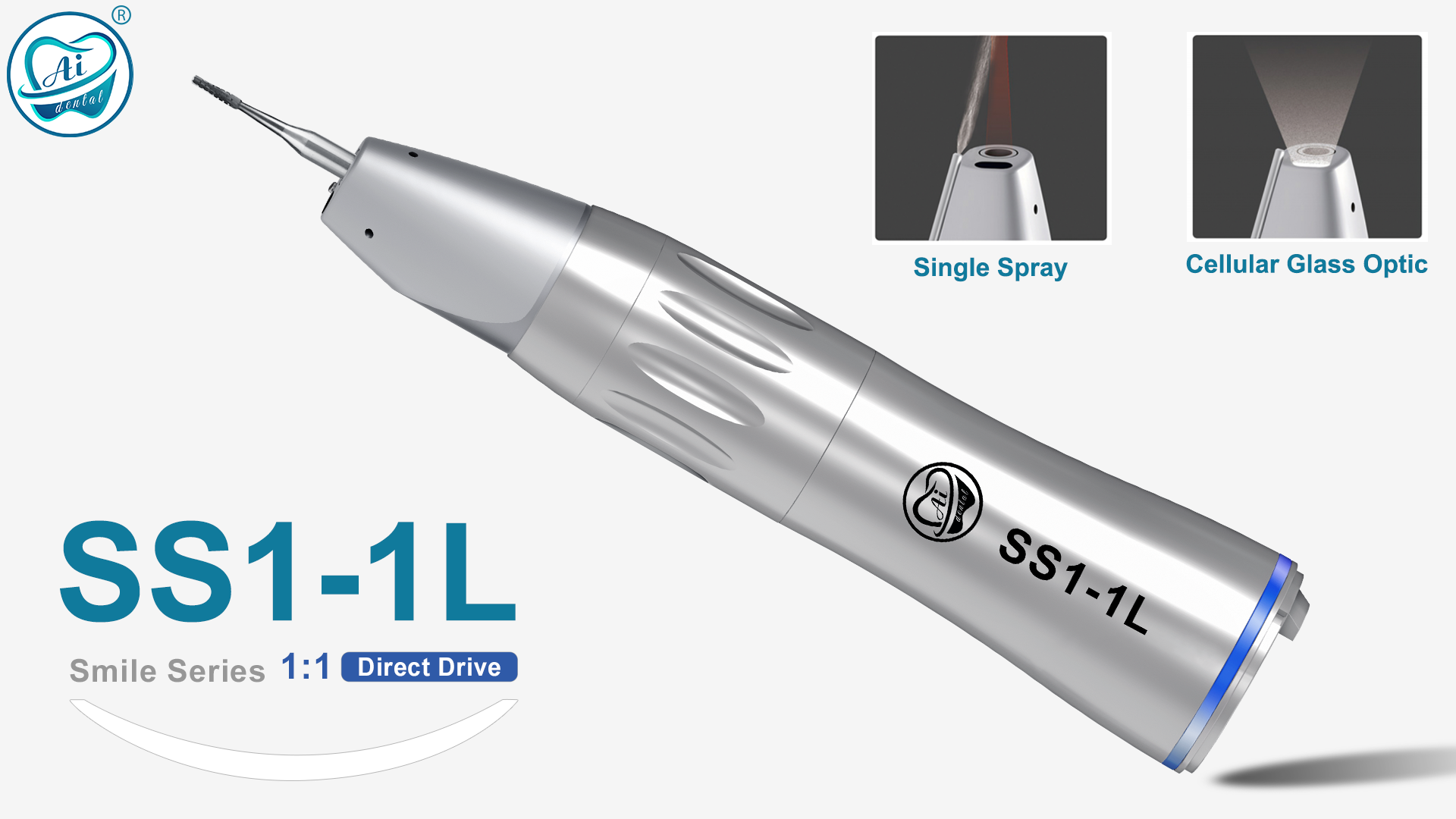 SS1-1L 1:1 Direct-Drive Optical Handpiece Enhances Dental Treatment Precision