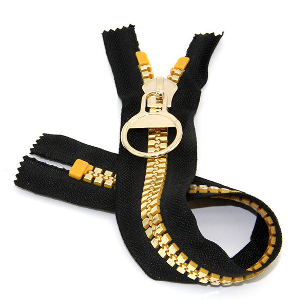 20# resin open-end zipper with golden coating
