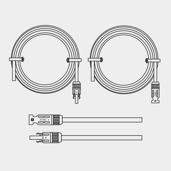 太阳能延长电缆，带连接器单端