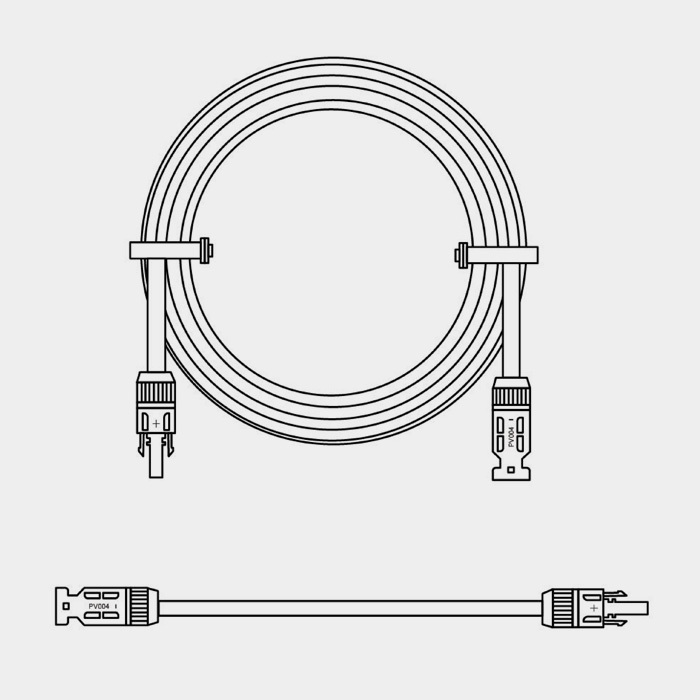 带连接器双端的太阳能延长电缆