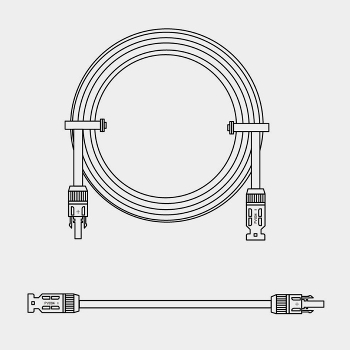 Solar Extension Cable With Connector Double Ends