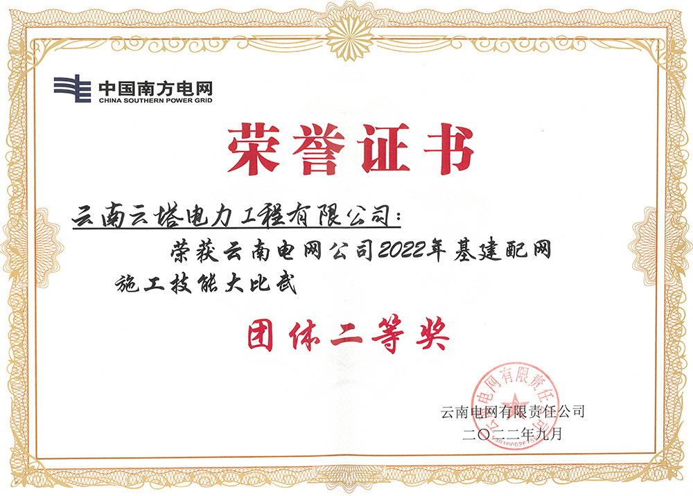 基建配網(wǎng)二等獎(jiǎng)