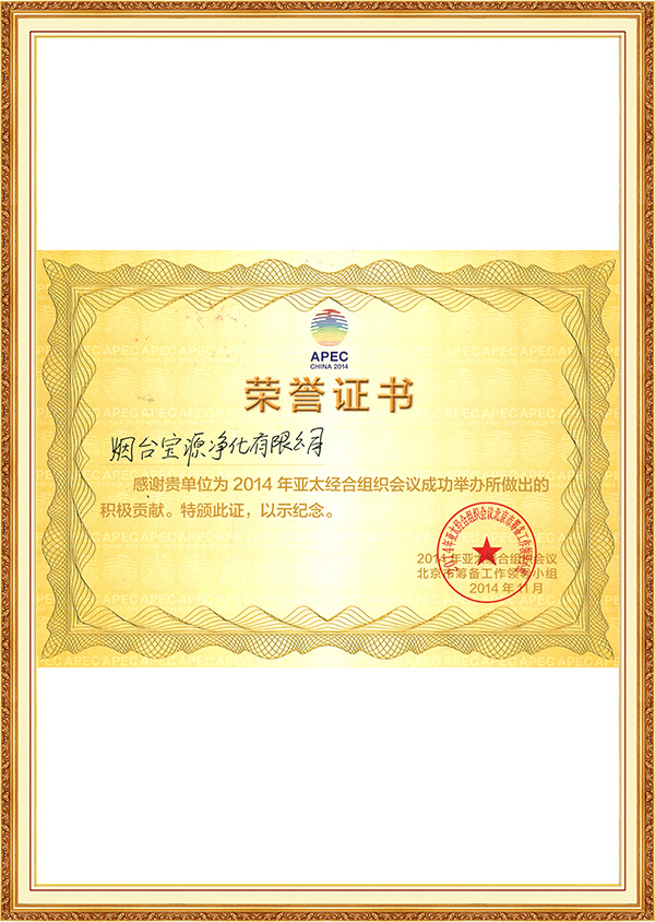 Water Cube Certificate of Honor