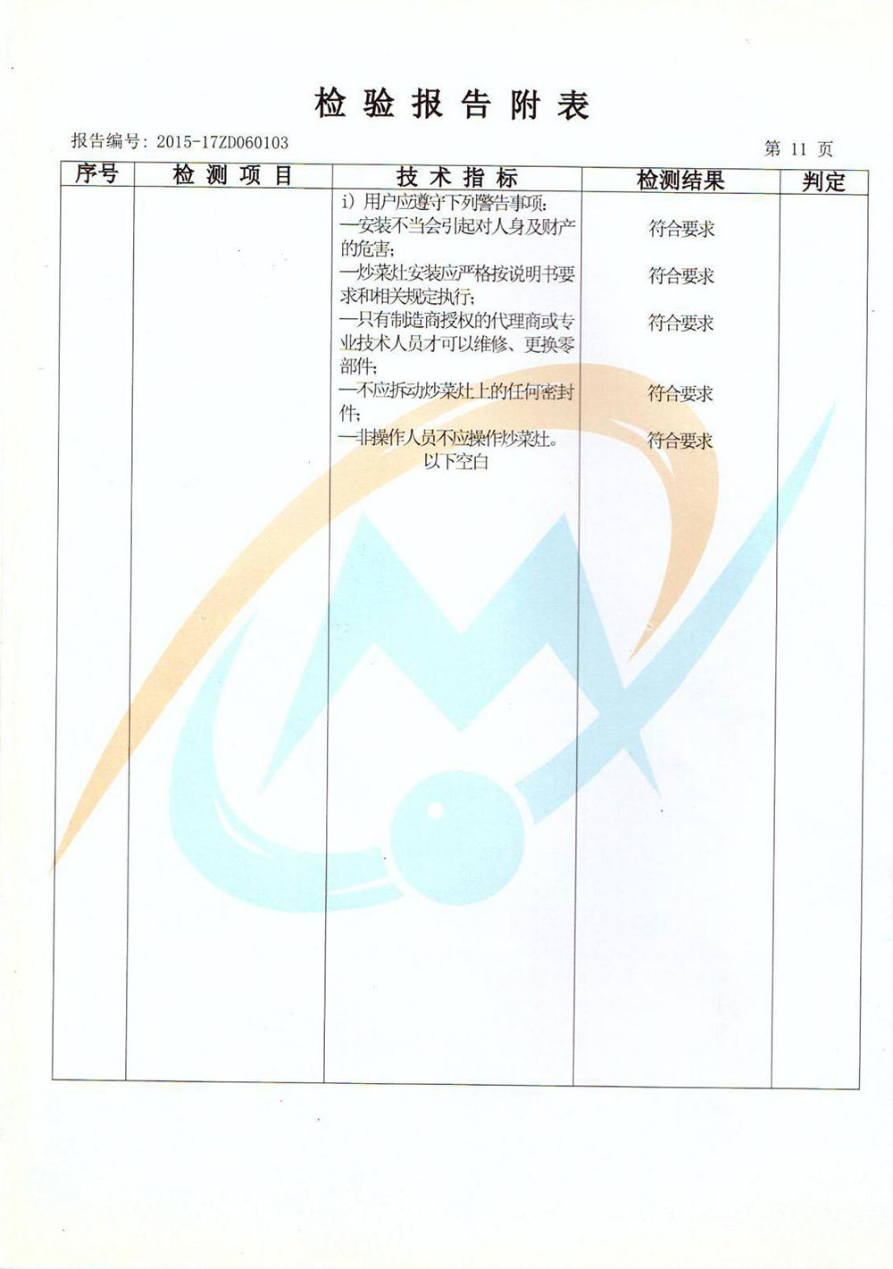 檢驗(yàn)報(bào)告附表