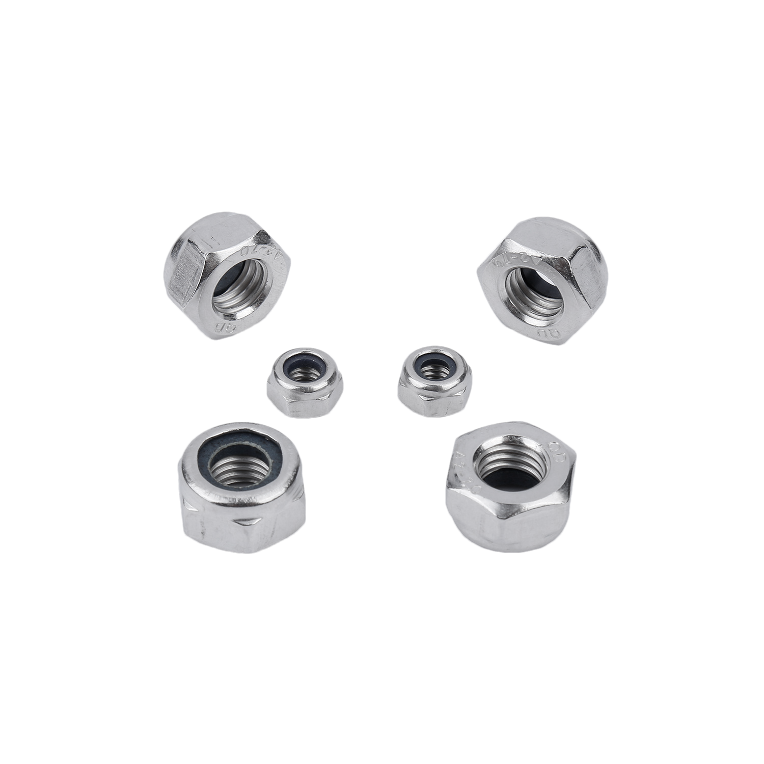 Self-locking hexagon nuts, low type with blue ring