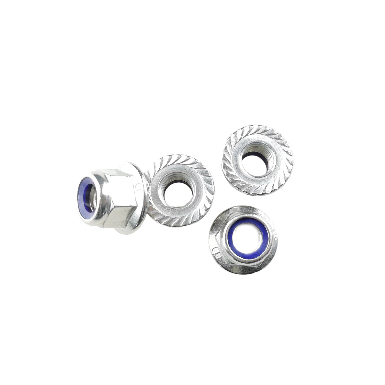Self-locking hexagon flange nut with serration