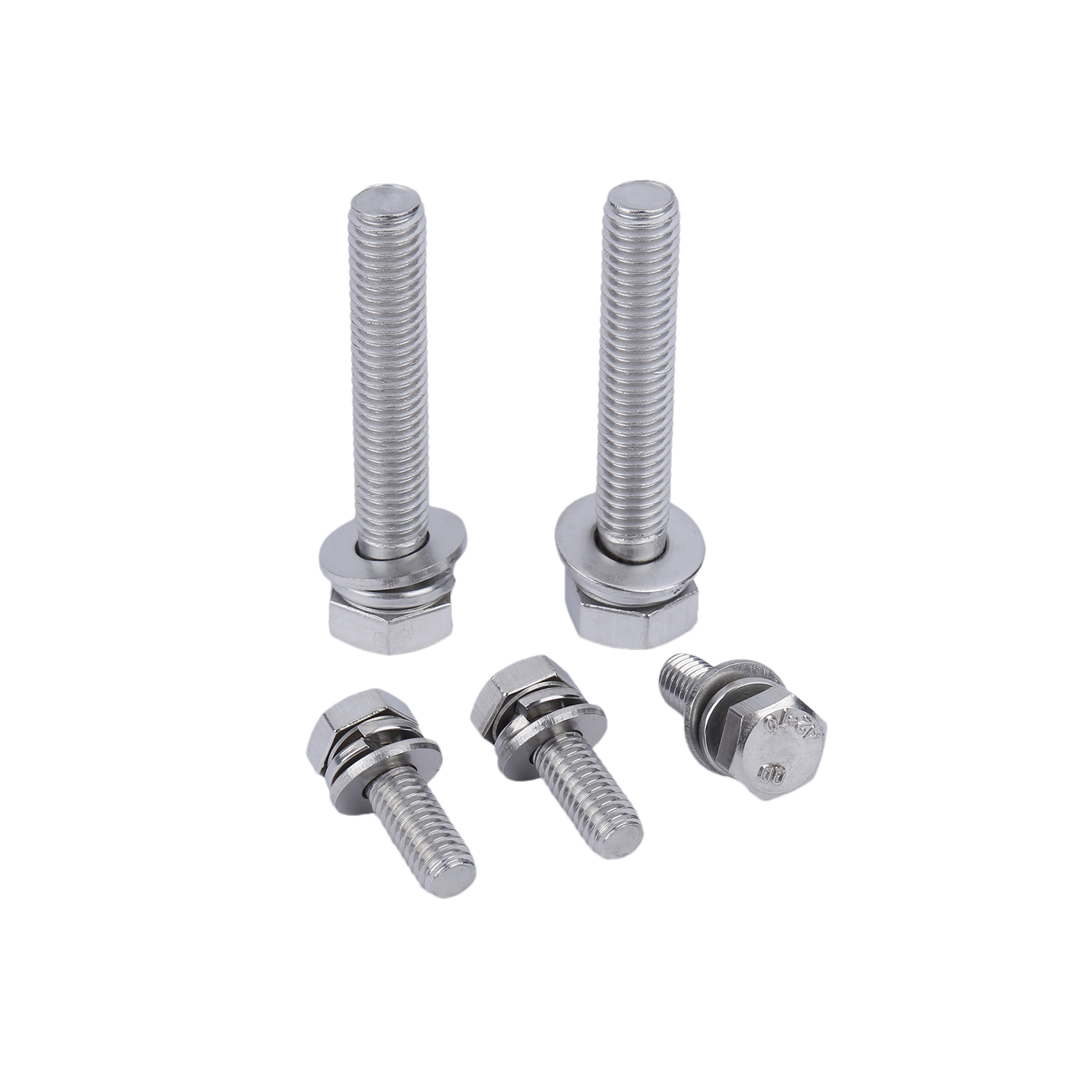Hexagon head bolt combi with spring washer and plain washer