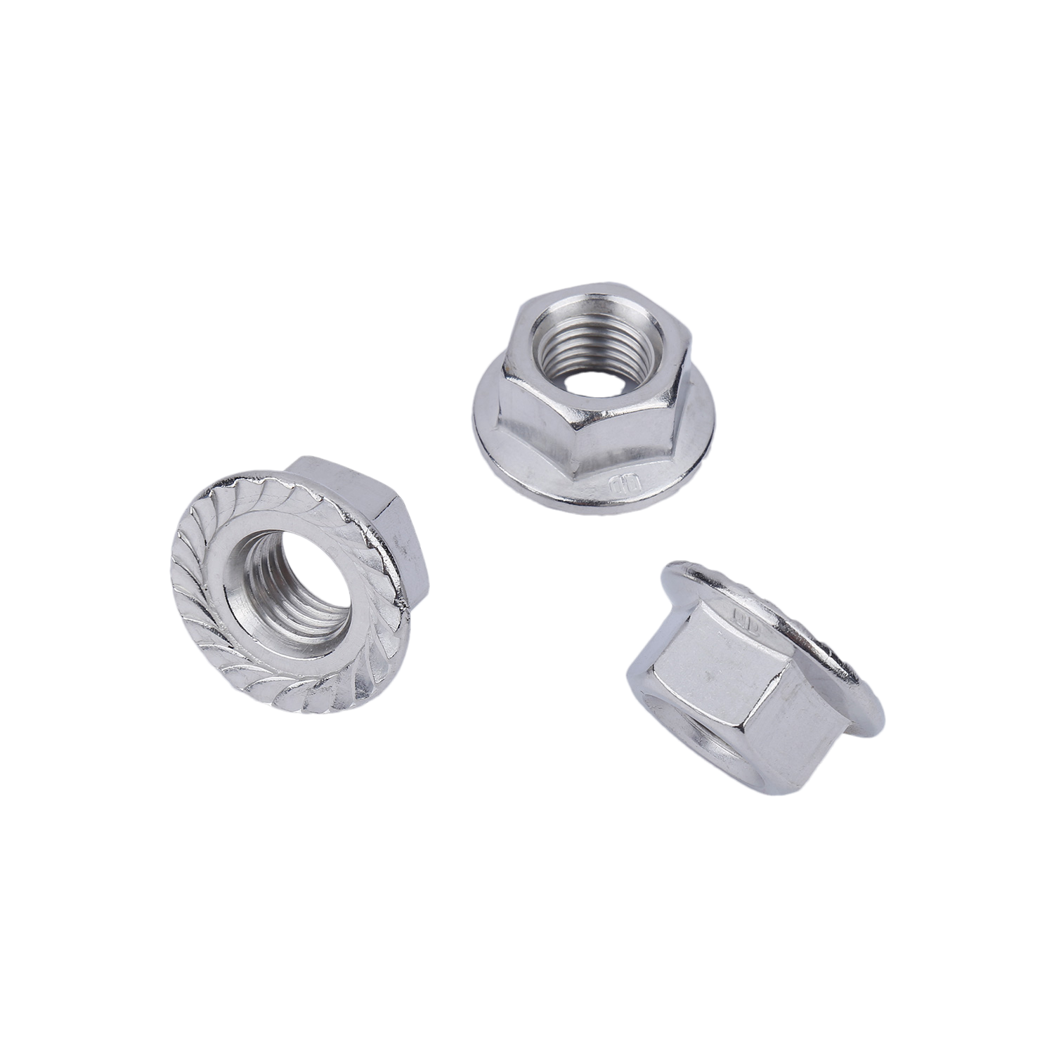 Hexagon flange nut with serration